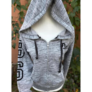 PINK Victoria Secret Gray & Black Hoodie Size M